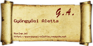 Gyöngyösi Aletta névjegykártya